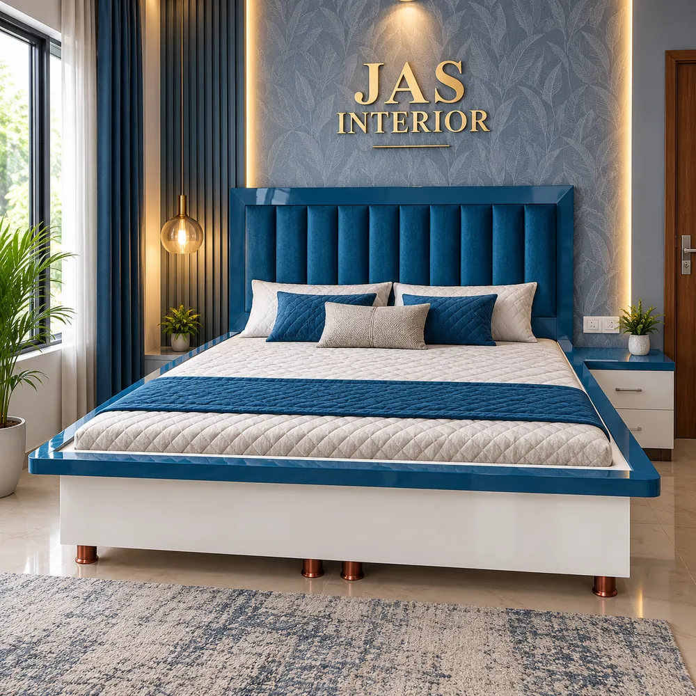 Elegant Blue Bedroom Showcase