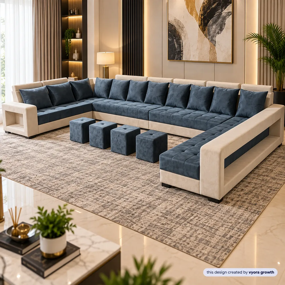 Elegant Teal Sectional Living Room