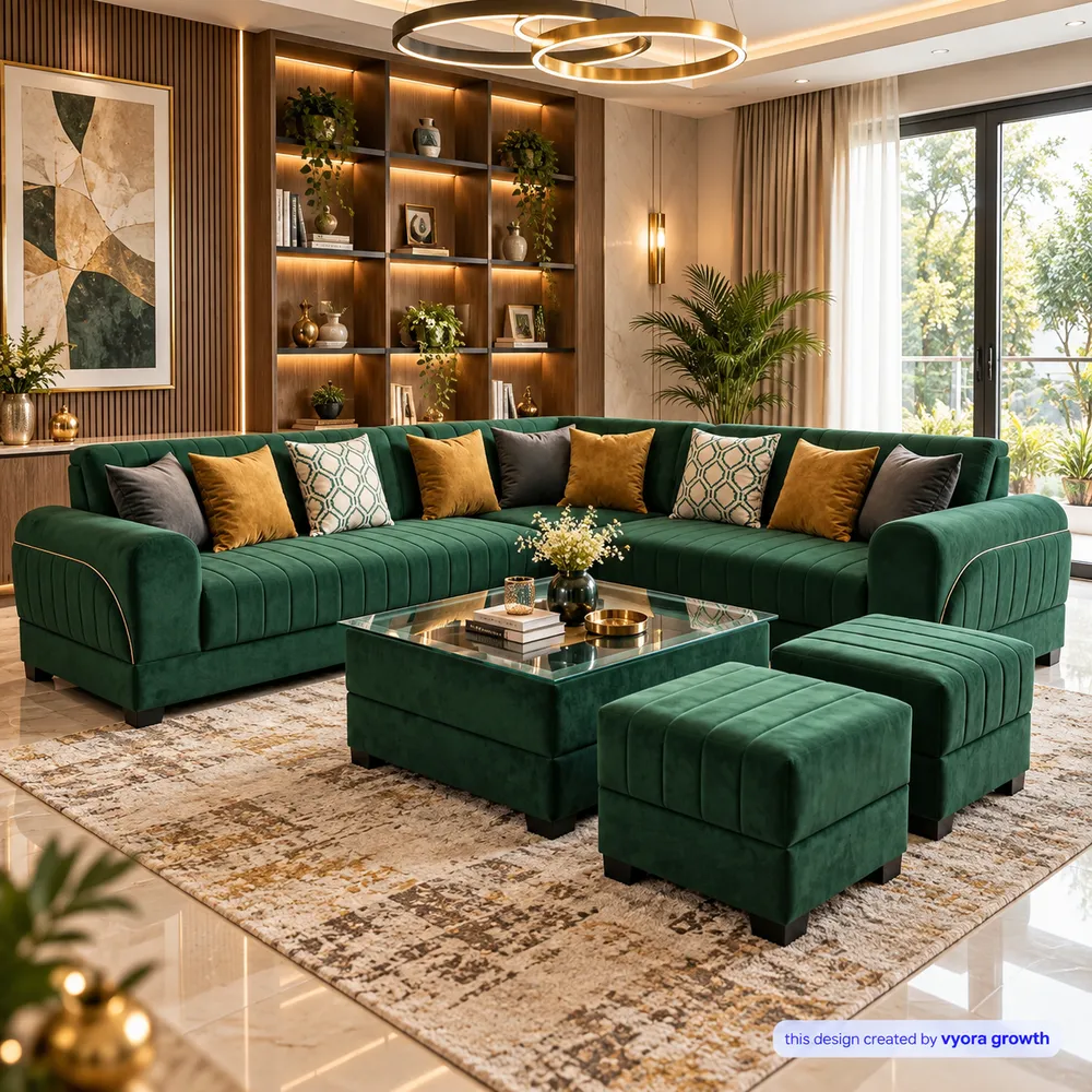 Emerald Green Luxury Living Room(2)