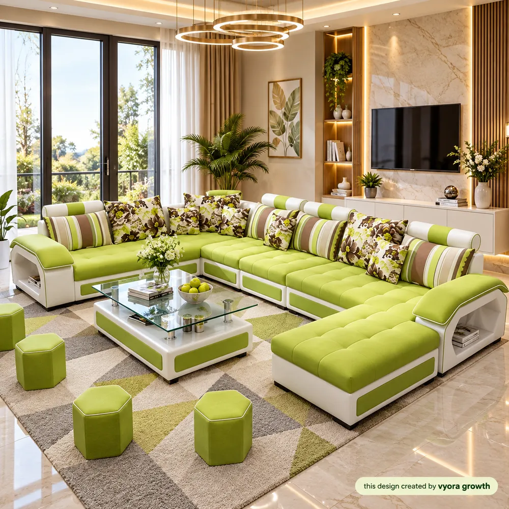 Lime Green Luxury Living Room