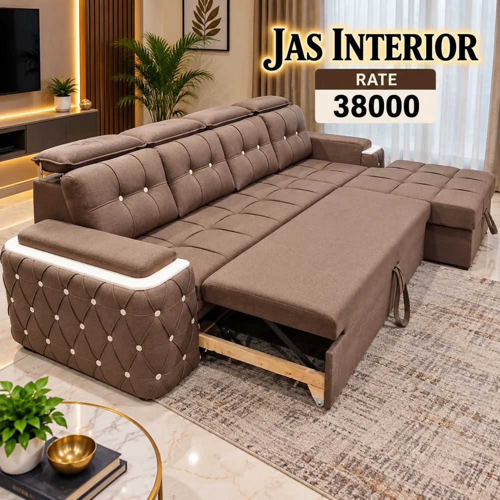 Elegant Taupe Sofa Bed Living Room
