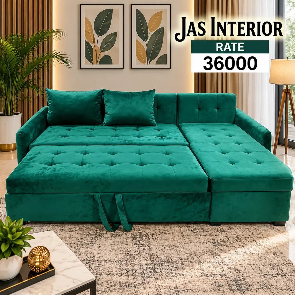Emerald Velvet Sofa Bed Advertisement