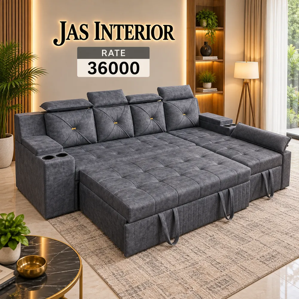 JAS Interior Charcoal Sofa-Bed Showcase