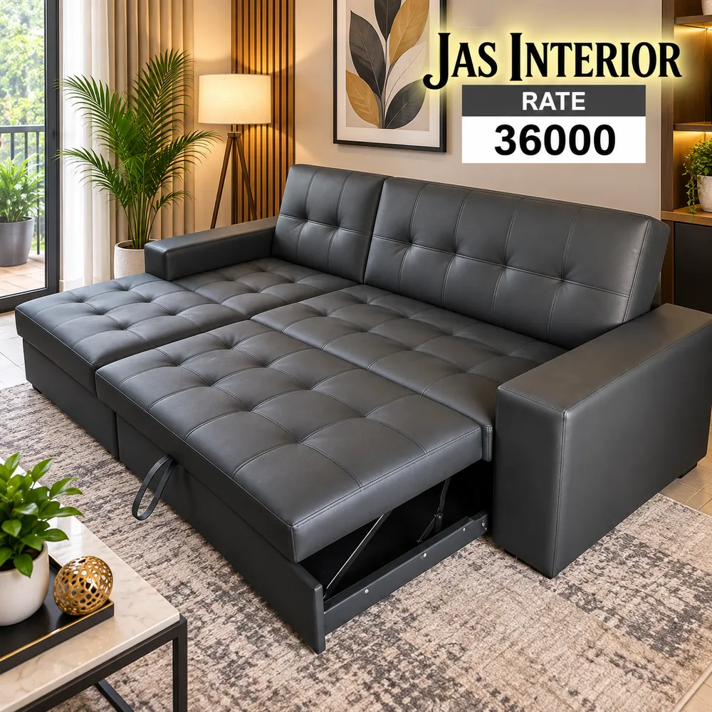 Modern Charcoal Convertible Sofa Bed