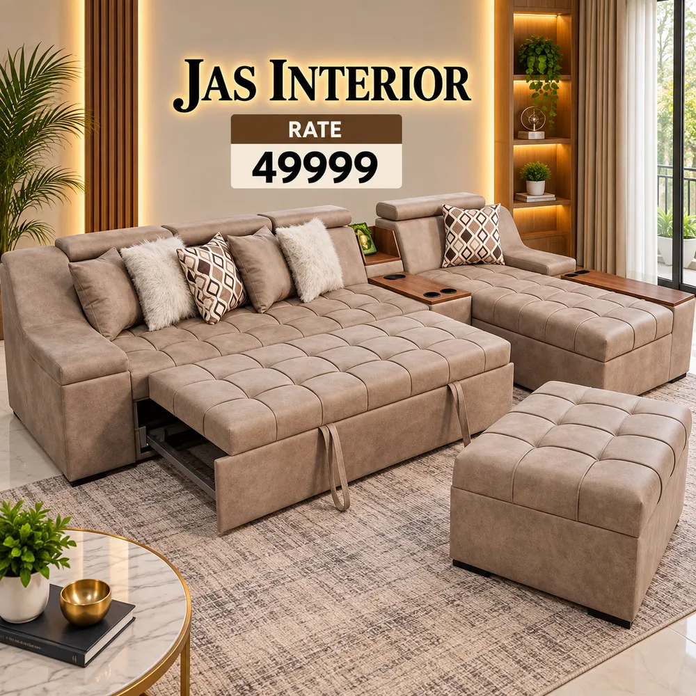 Taupe Sectional Sofa Showroom Ad