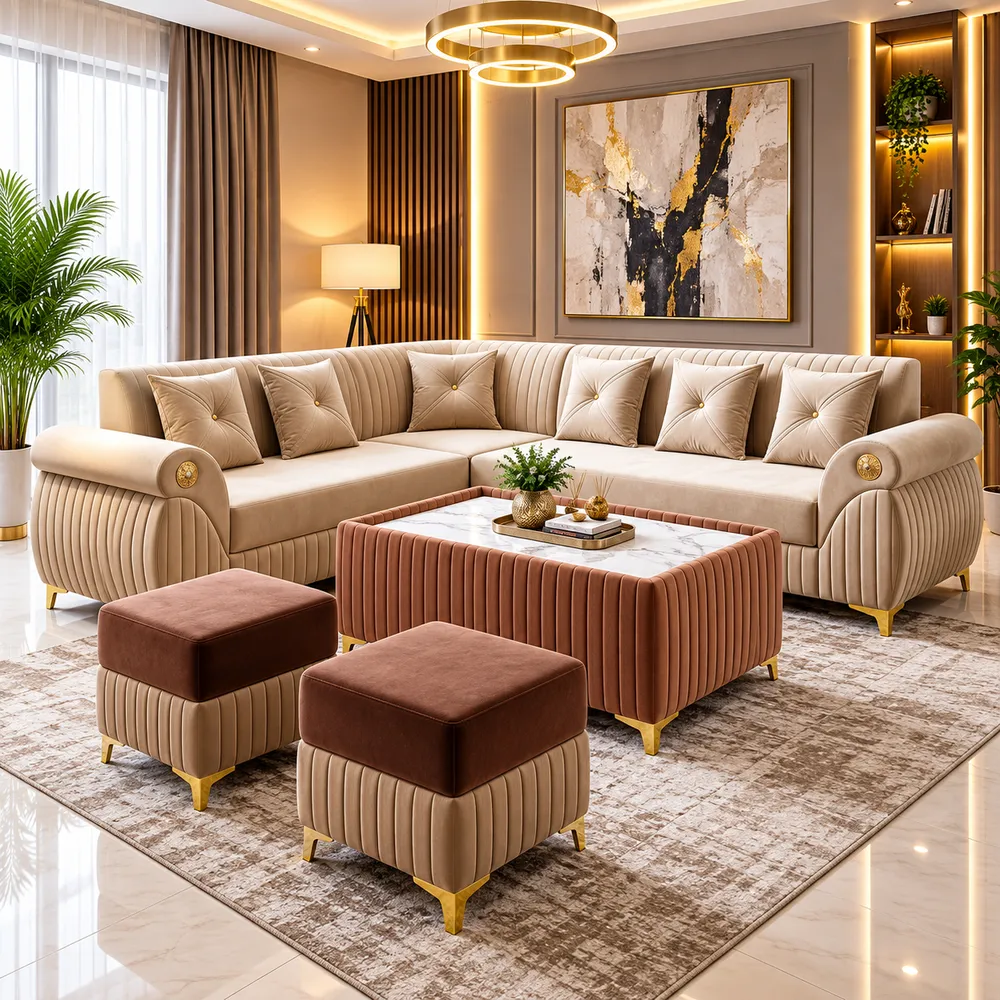 Luxurious Beige Living Room Retreat