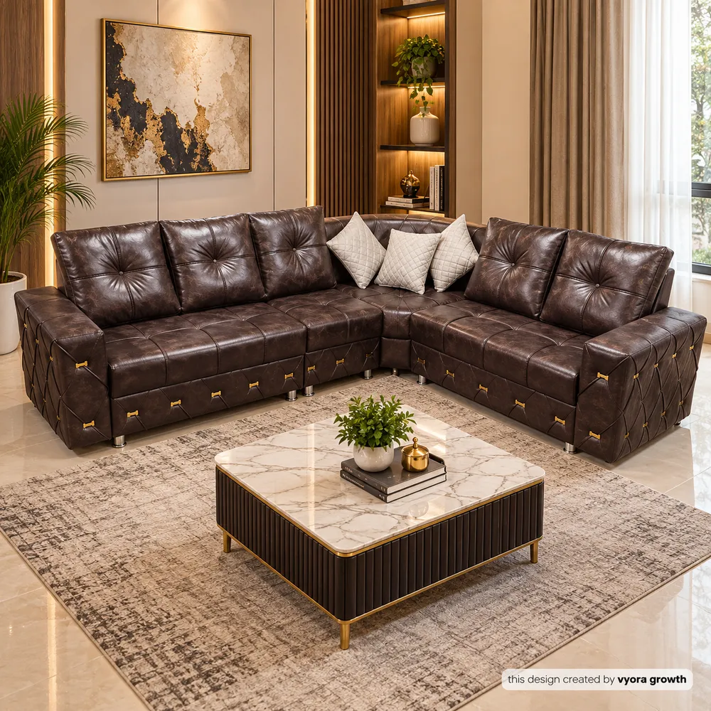 Luxurious Brown Sectional Living Room