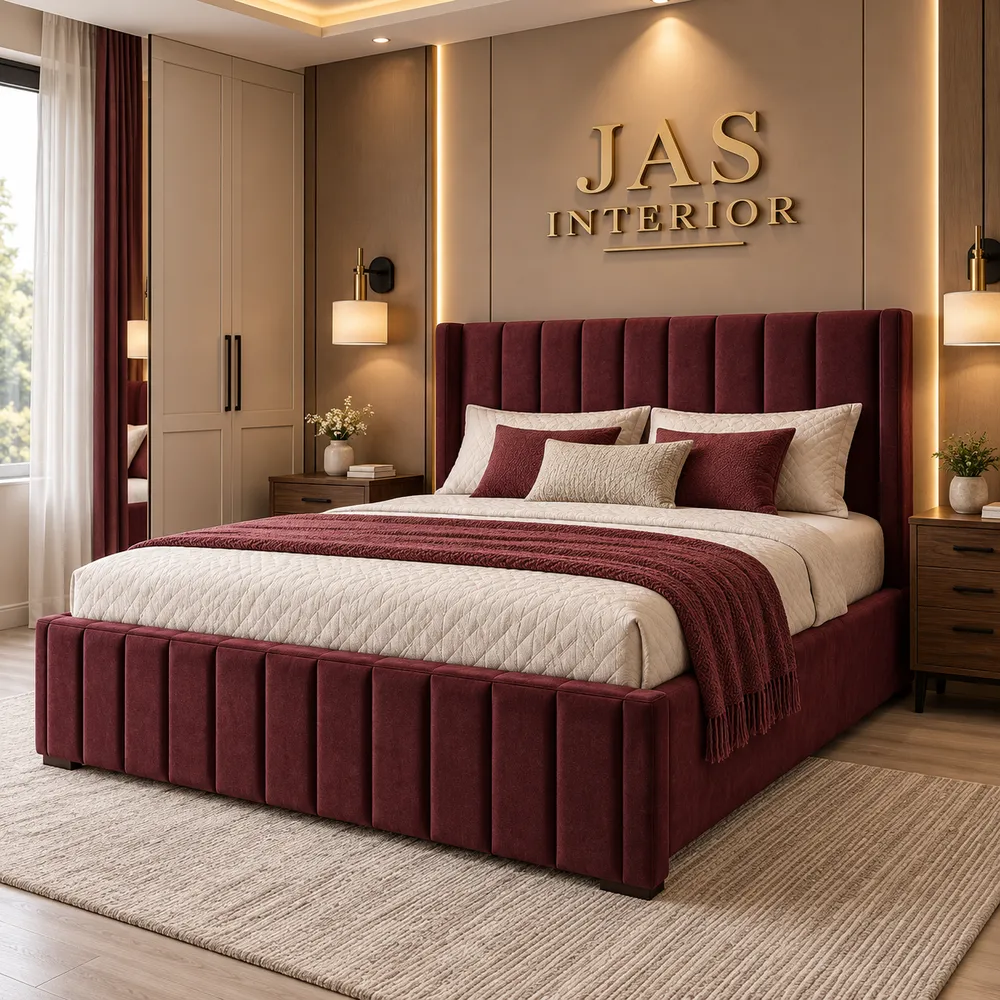 Luxurious Burgundy Bedroom Interior