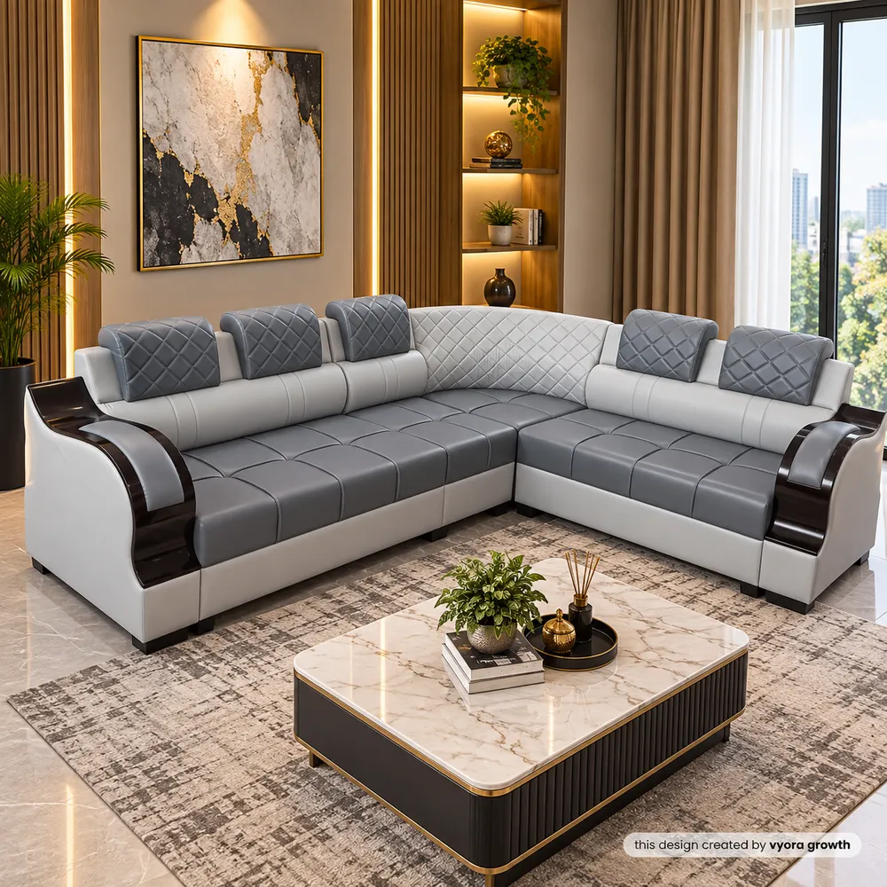 Luxurious Modern Gray Sectional Living Room