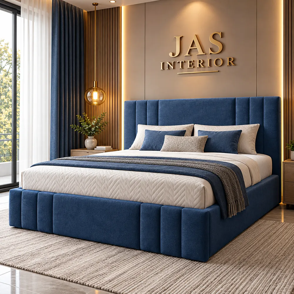 Luxurious Navy and Gold Bedroom