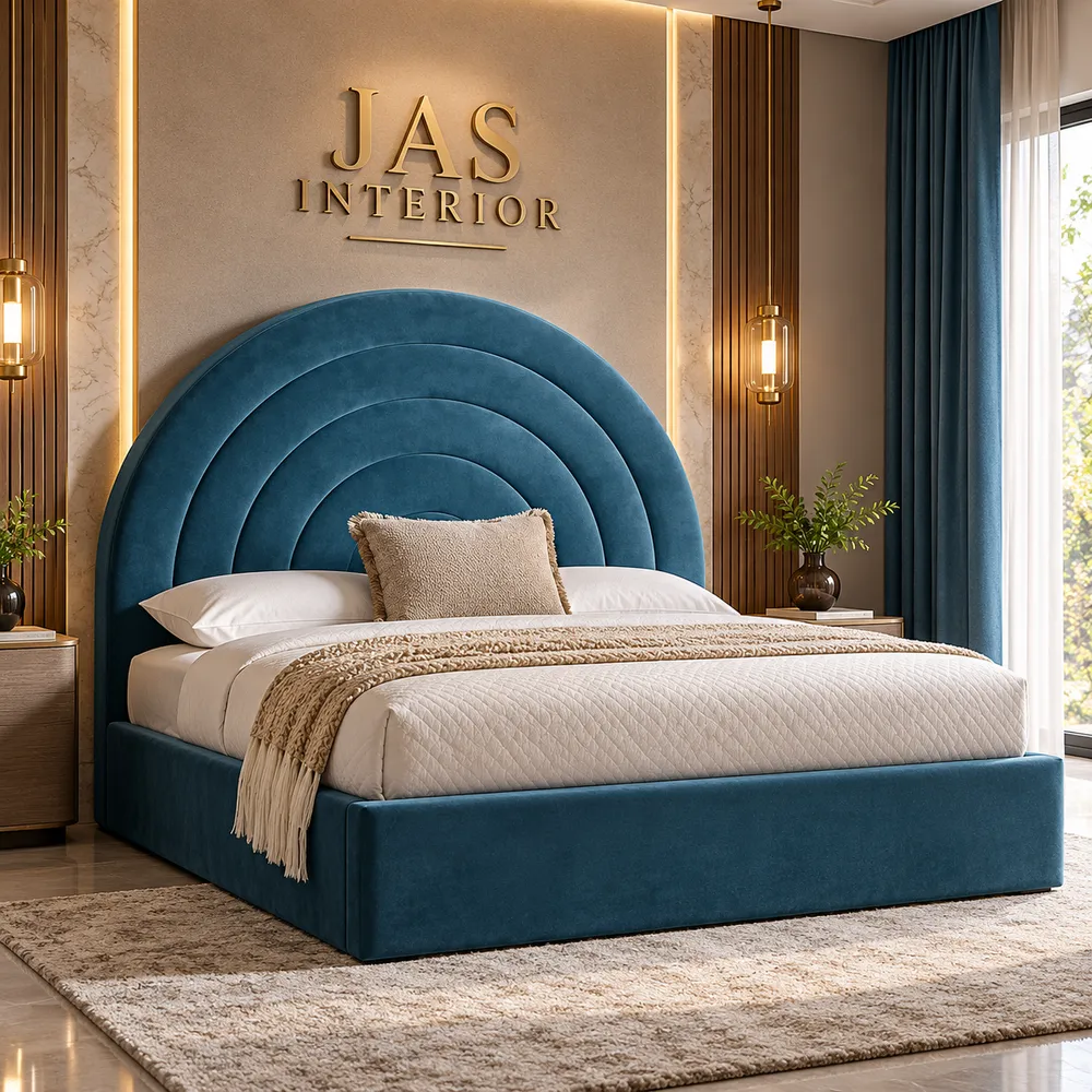 Luxurious Teal Arch Bed Interior