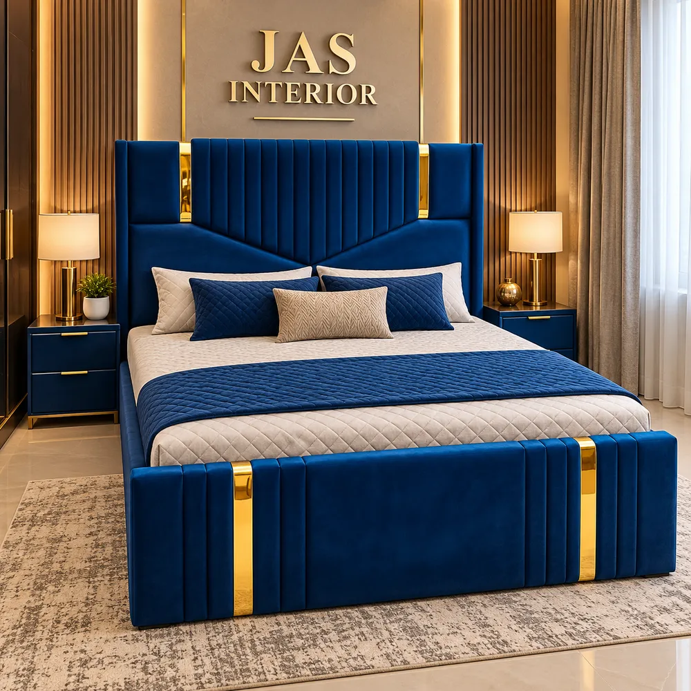 Luxury Navy and Gold Bedroom(1)
