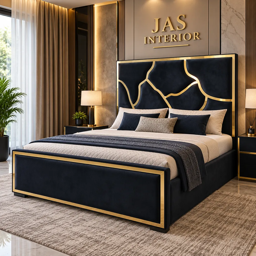 Luxury Navy and Gold Bedroom