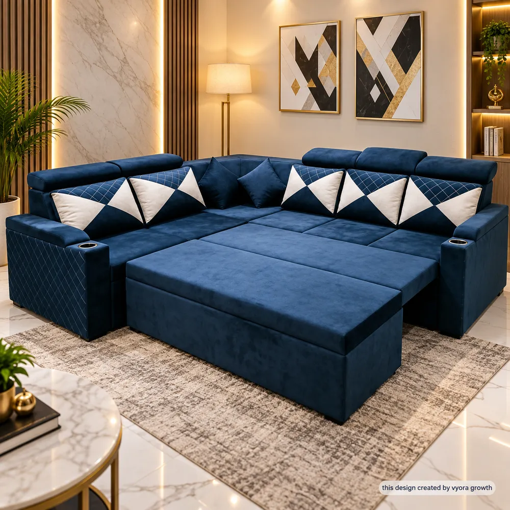 Luxury Navy Sectional Sofa Bed