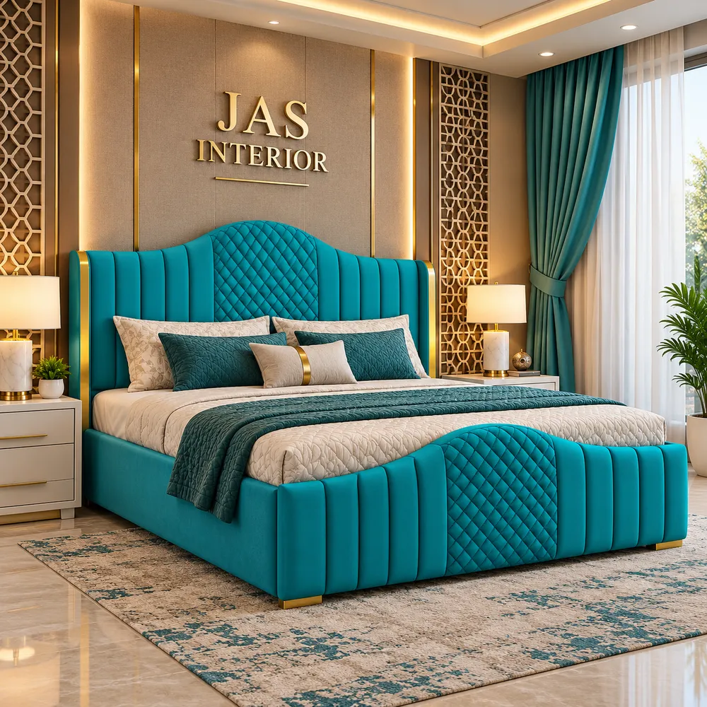 Luxury Teal Bedroom with Gold Accents(1)