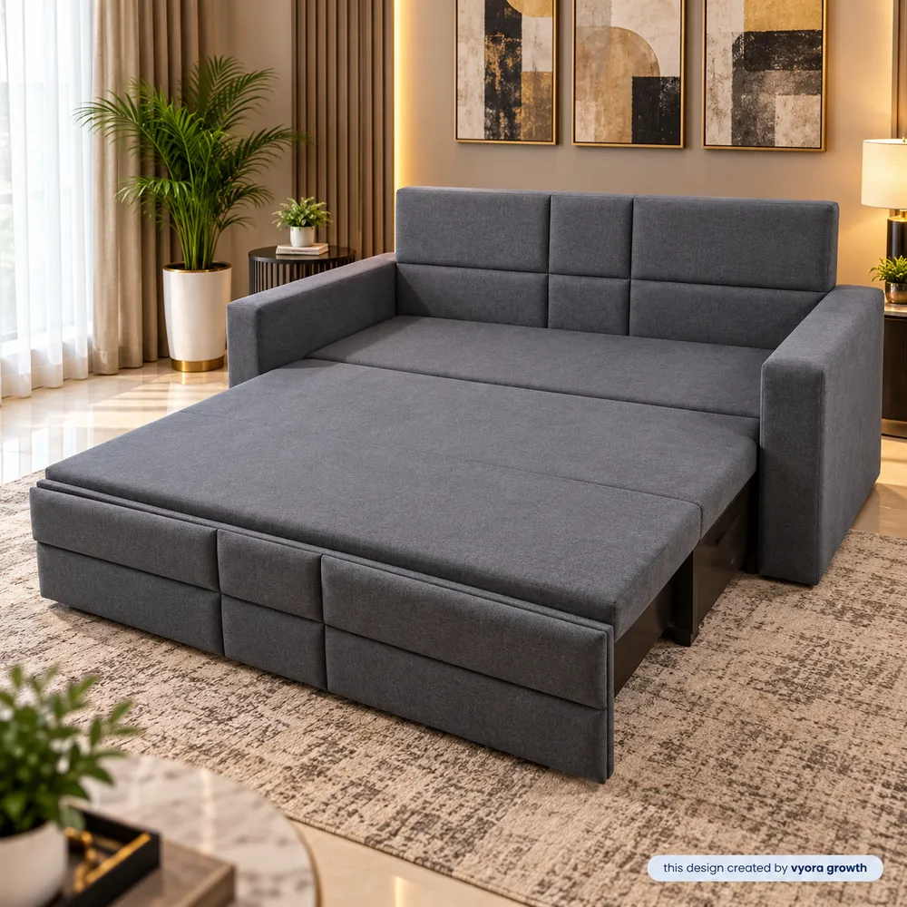 Modern Grey Sofa-Bed Living Room