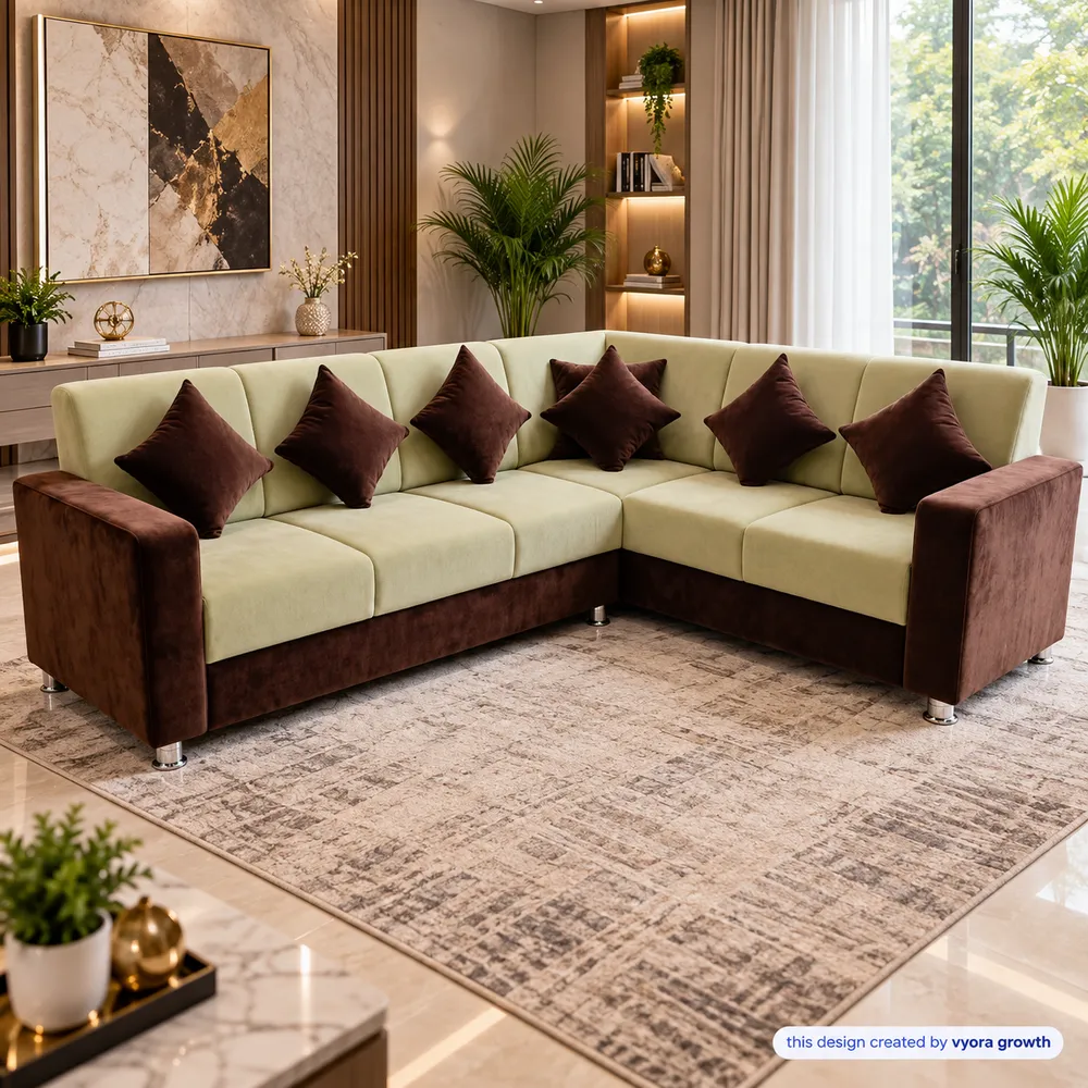 Modern Sage Sectional Living Room
