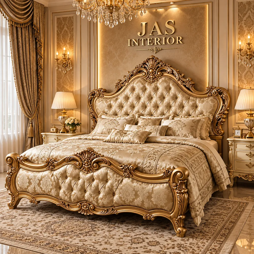 Opulent Gold Palace Bedroom
