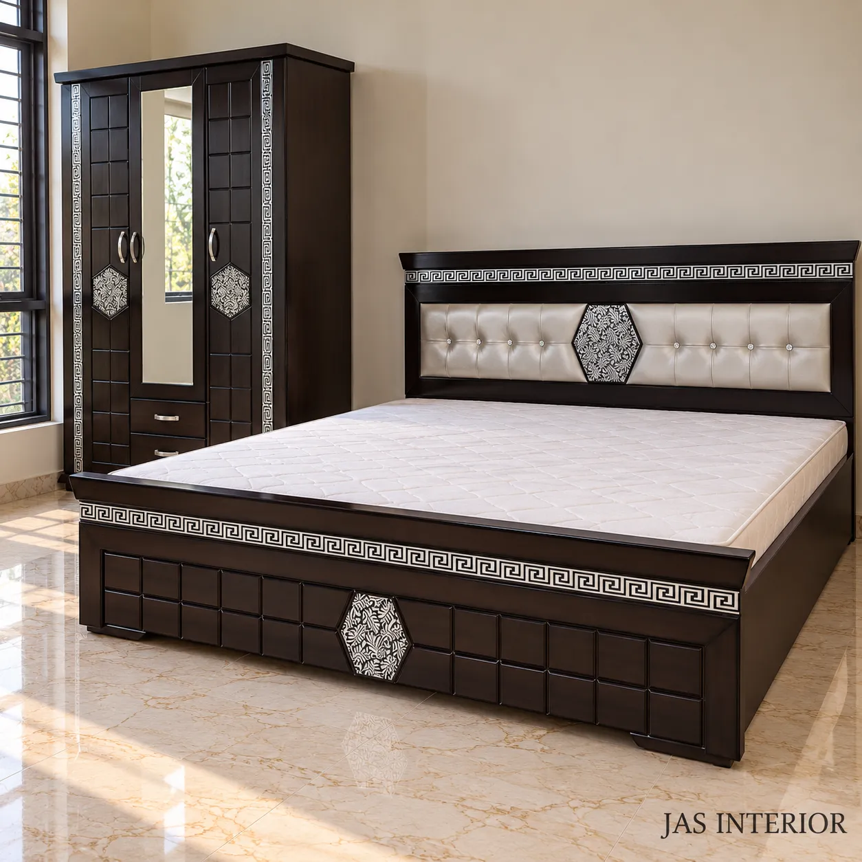 Wooden Folding Bed - Elegant Espresso Bedroom Suite