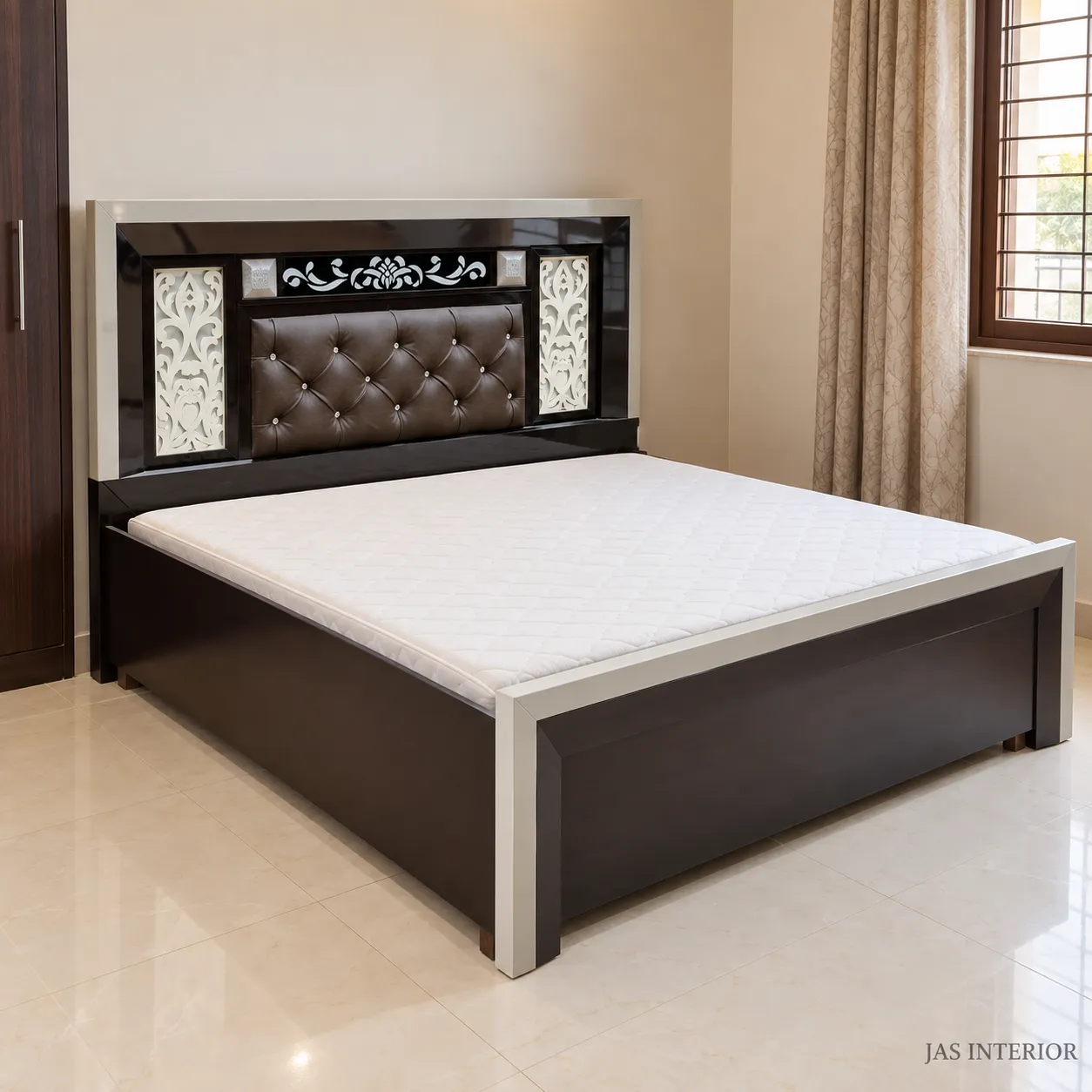 Wooden Folding Bed - Elegant Espresso Tufted Bedroom Set