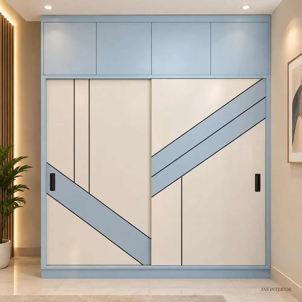 Modern Blue-Gray Geometric Wardrobe