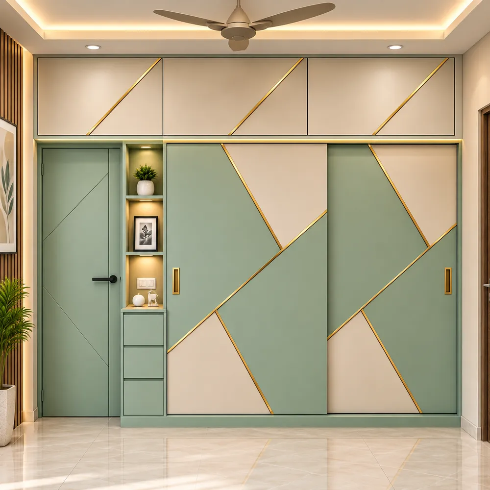 Modern Sage Green Wardrobe Wall