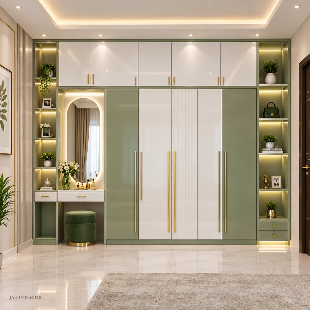Sage Green Luxury Wardrobe Wall