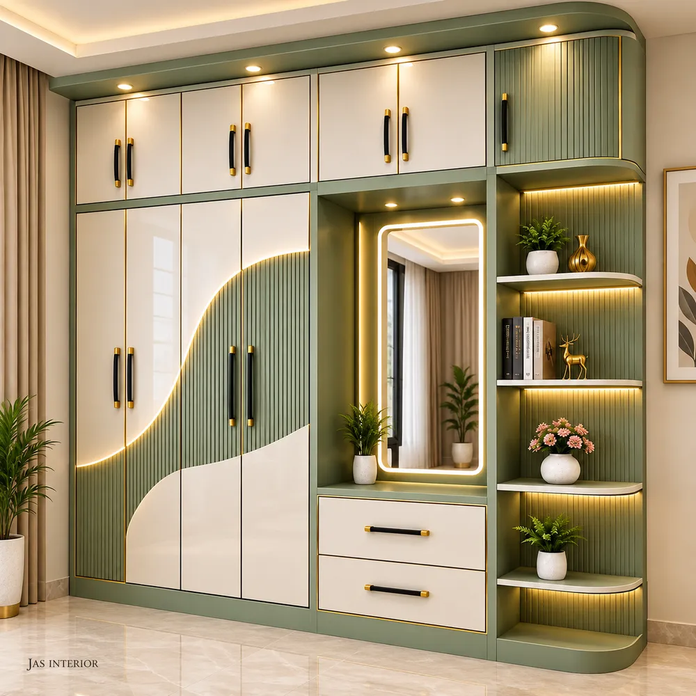 Sage Green Wardrobe Vanity Suite