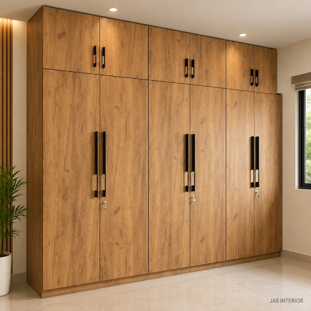 Warm Oak Built-In Wardrobe Interior