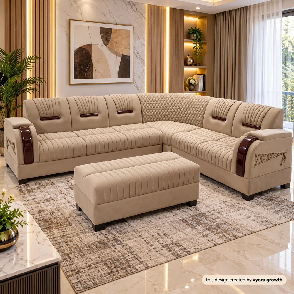 Warm Contemporary Sectional Living Room