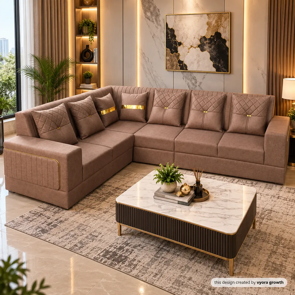 Warm Taupe Sectional Living Room